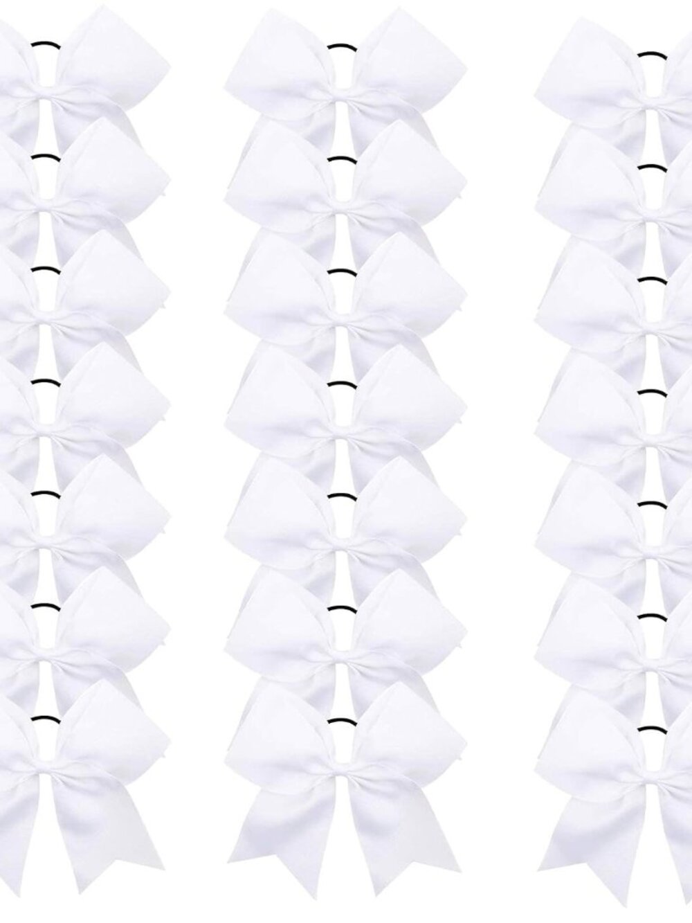 21PCS 8" Large Cheer Bows White Bows Jumbo Cheerleader Bow